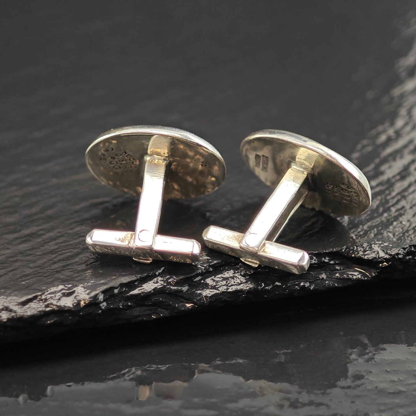 Vintage Mexican, MOP Inlay Cufflinks Sterling Silver MISC0346