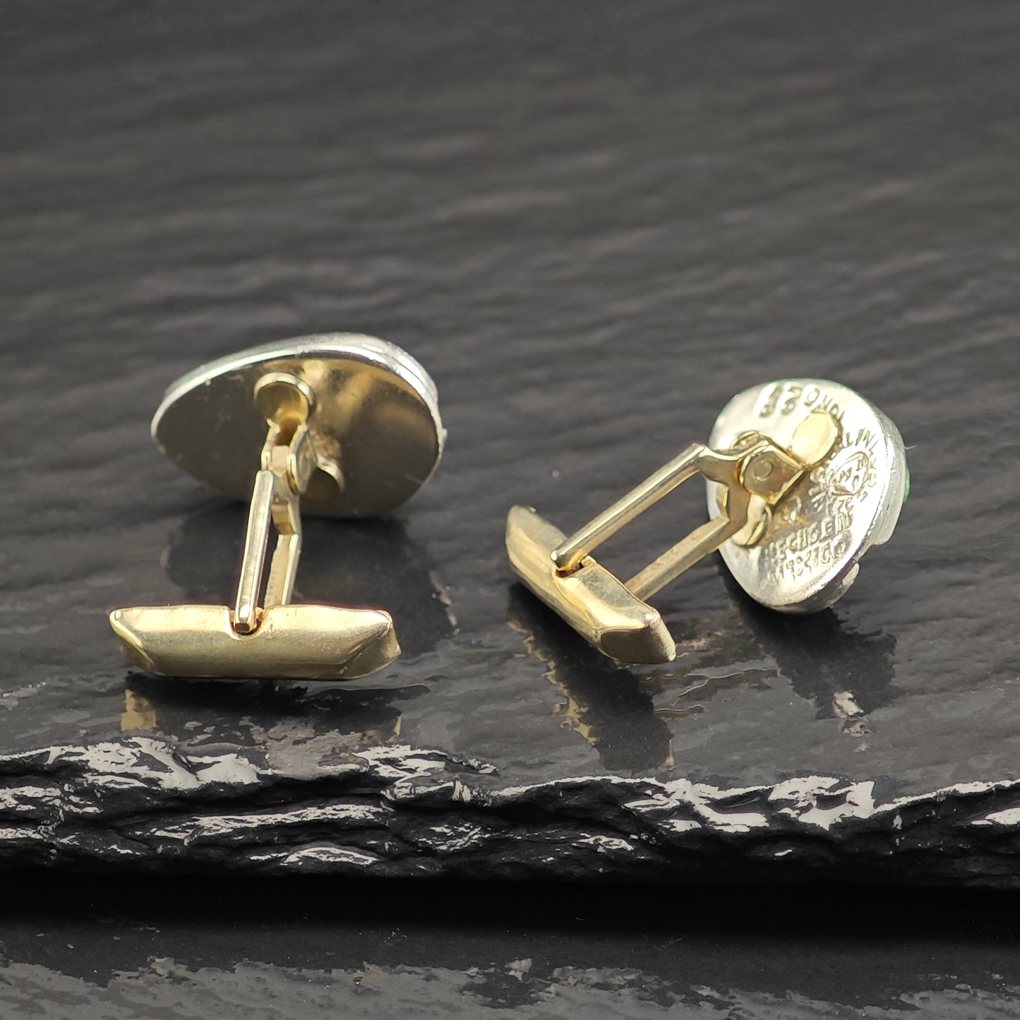 Vintage Taxco Multi-stone Cufflinks Sterling Silver, Copper Backings MISC0351
