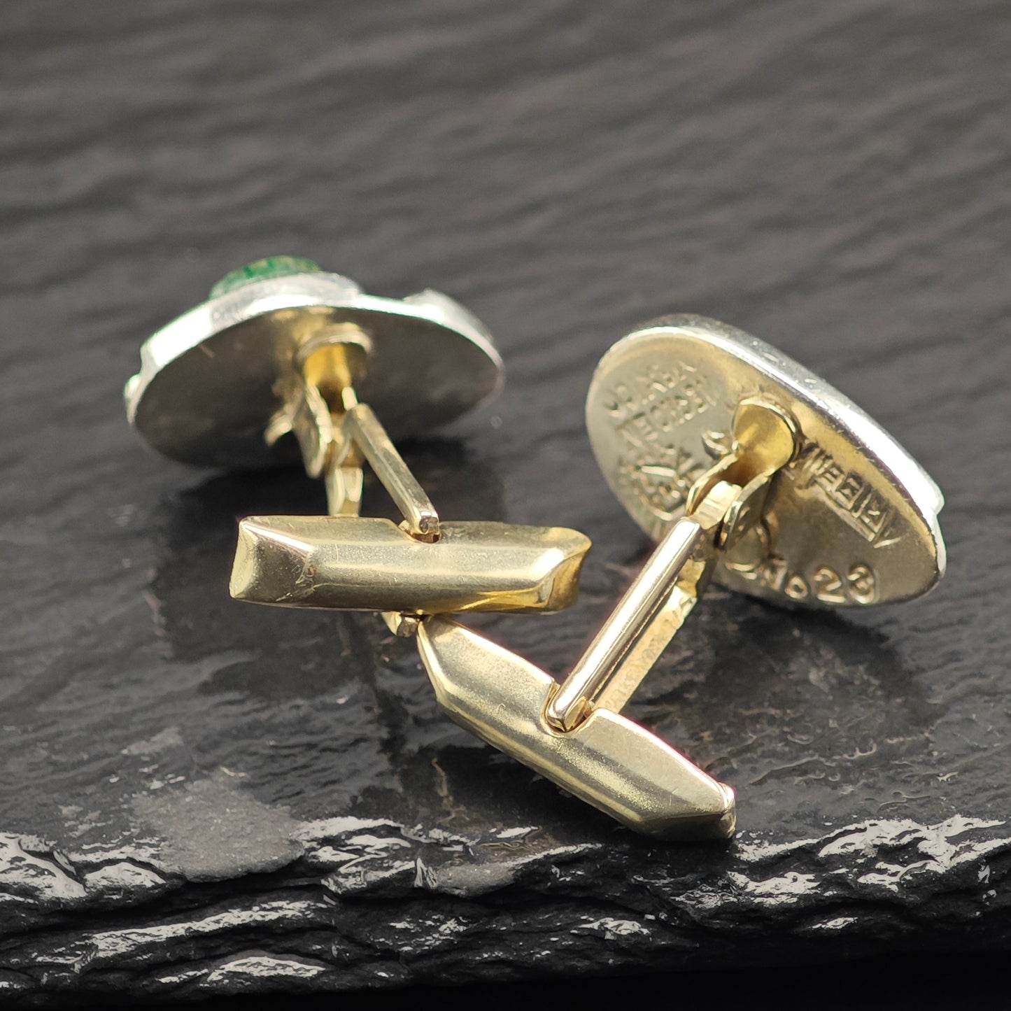 Vintage Taxco Multi-stone Cufflinks Sterling Silver, Copper Backings MISC0351