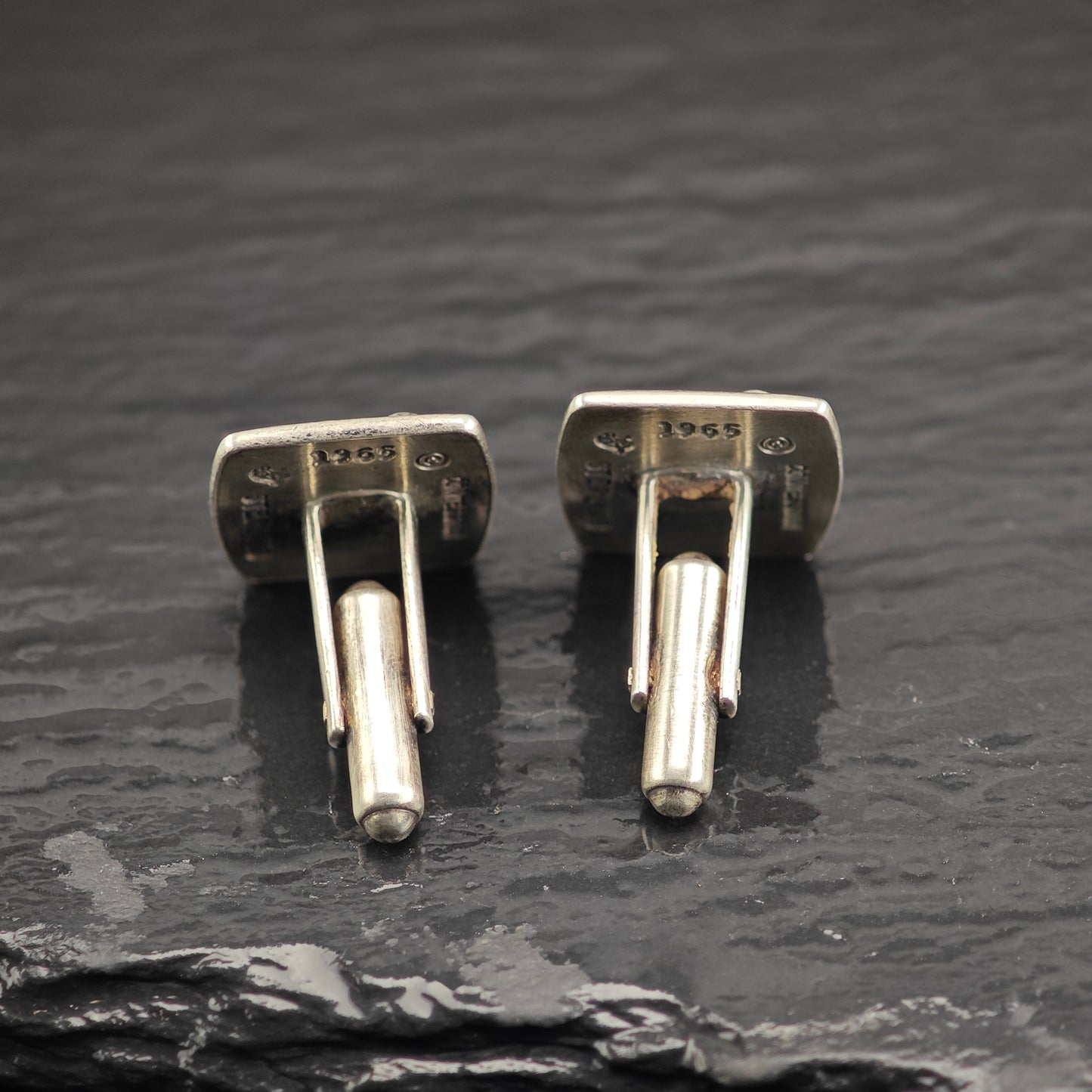 Vintage Floral Repousse Cufflinks Sterling Silver MISC0352