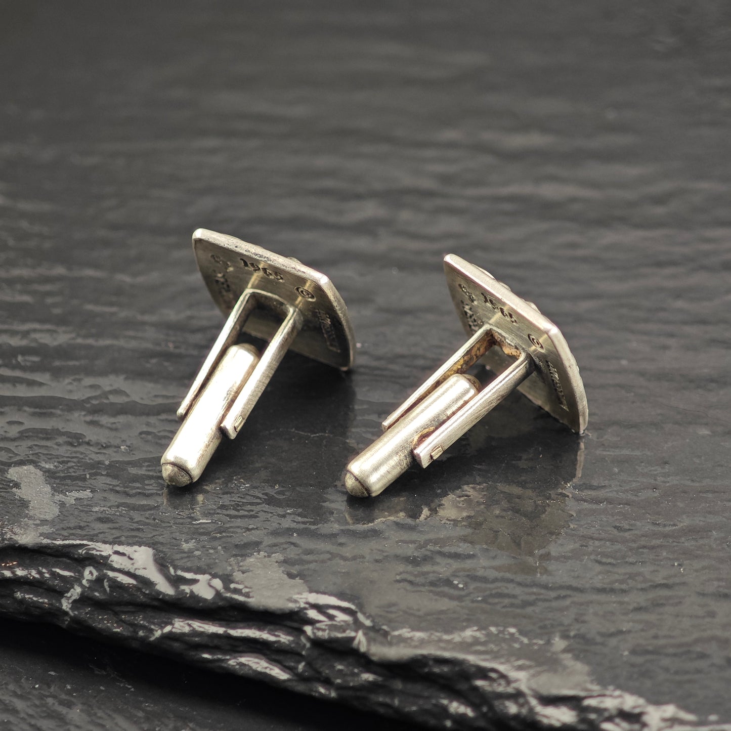Vintage Floral Repousse Cufflinks Sterling Silver MISC0352