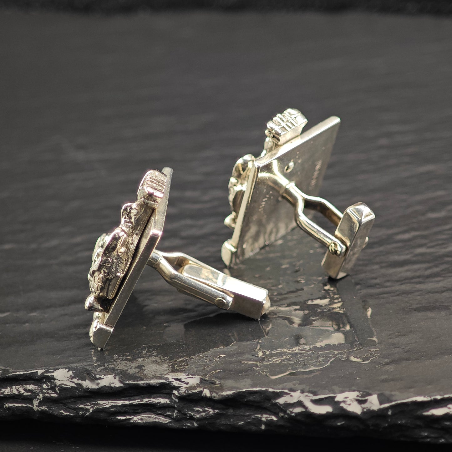 Vintage Swank Dragon Fish, Modernist Cufflinks Sterling Silver MISC0361