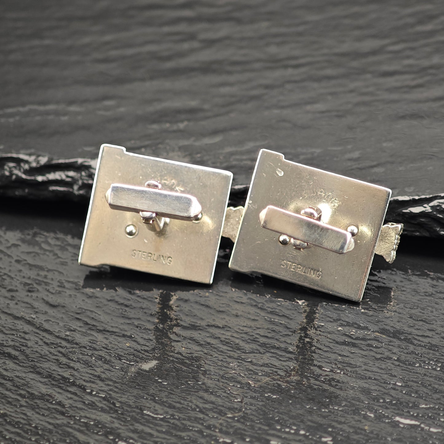 Vintage Swank Dragon Fish, Modernist Cufflinks Sterling Silver MISC0361
