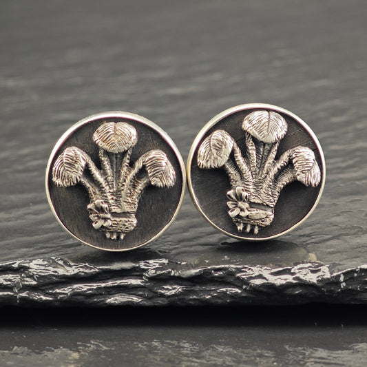 Vintage Prince of Wales Feather Design Fenwick & Sailors Cufflinks Sterling Silver MISC0362