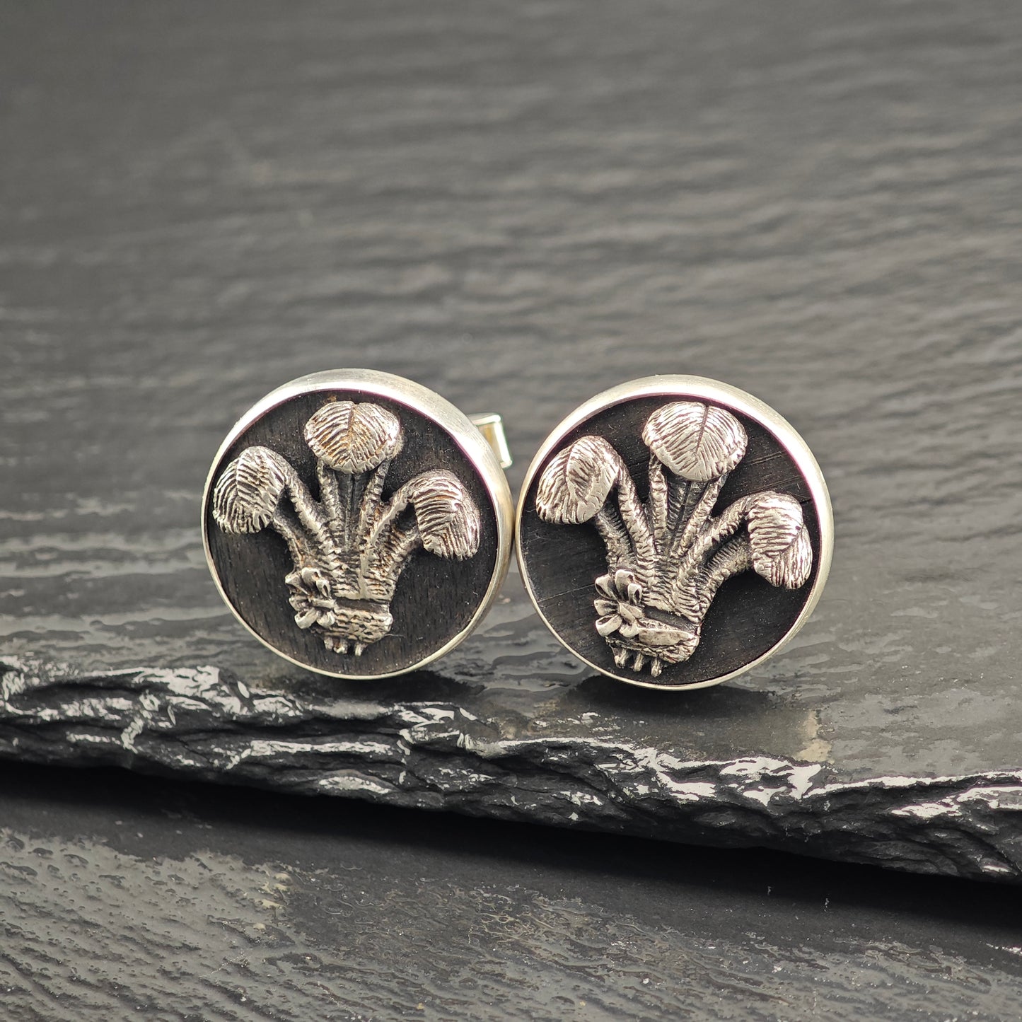 Vintage Prince of Wales Feather Design Fenwick & Sailors Cufflinks Sterling Silver MISC0362