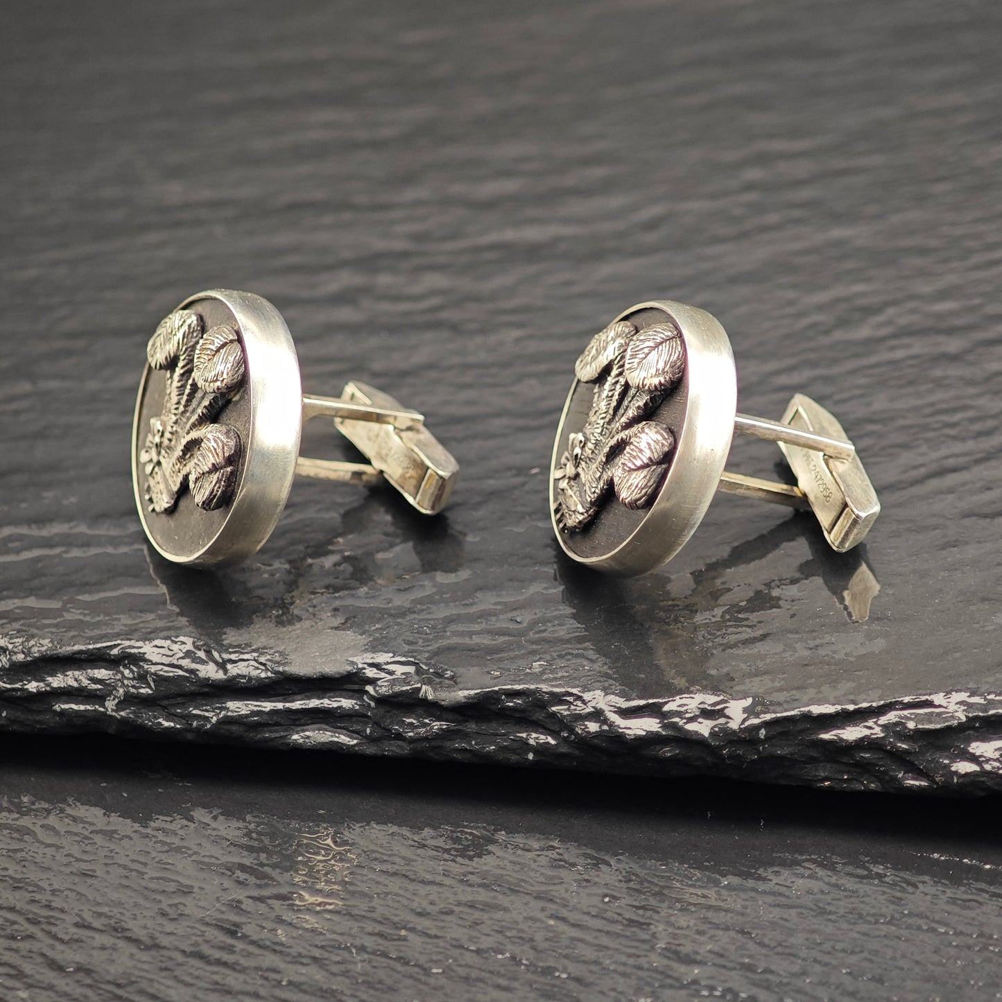 Vintage Prince of Wales Feather Design Fenwick & Sailors Cufflinks Sterling Silver MISC0362