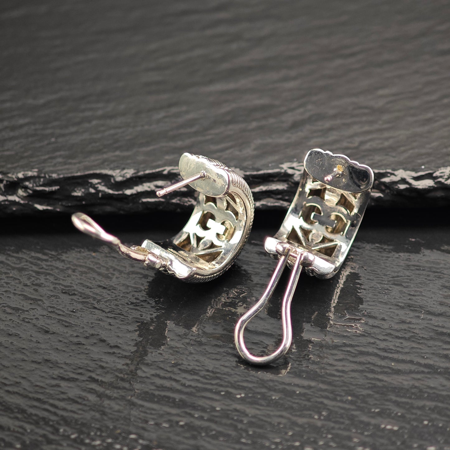 Vintage Judith Ripka Sterling Silver Lever Back Earrings ER3063