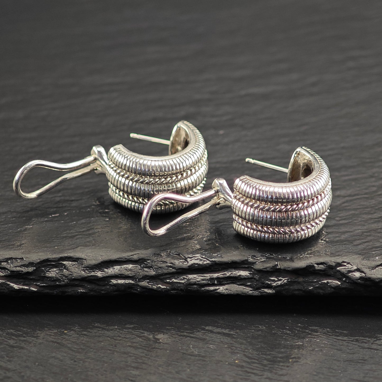 Vintage Judith Ripka Sterling Silver Lever Back Earrings ER3063
