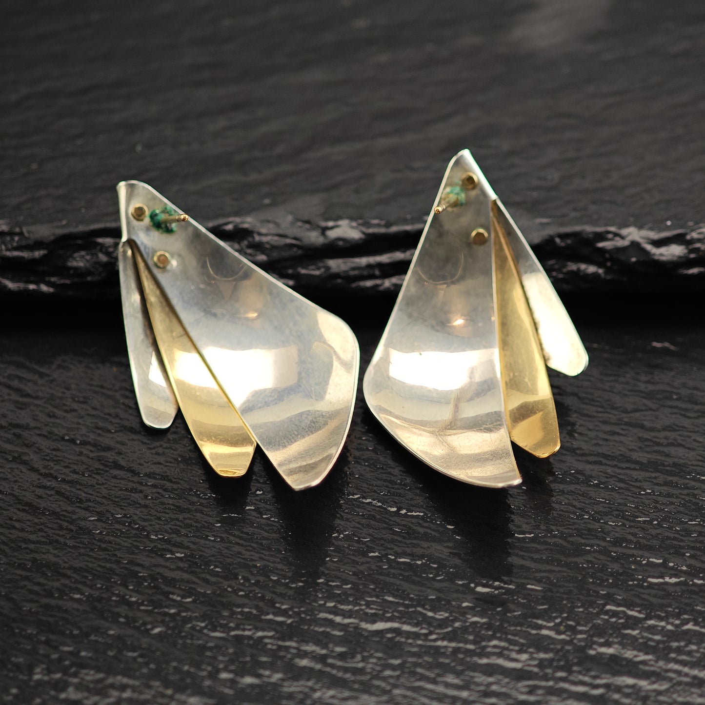 Vintage Artist-Made Sterling Silver Stud Earrings ER3067