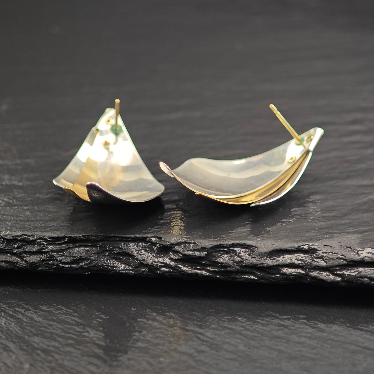 Vintage Artist-Made Sterling Silver Stud Earrings ER3067