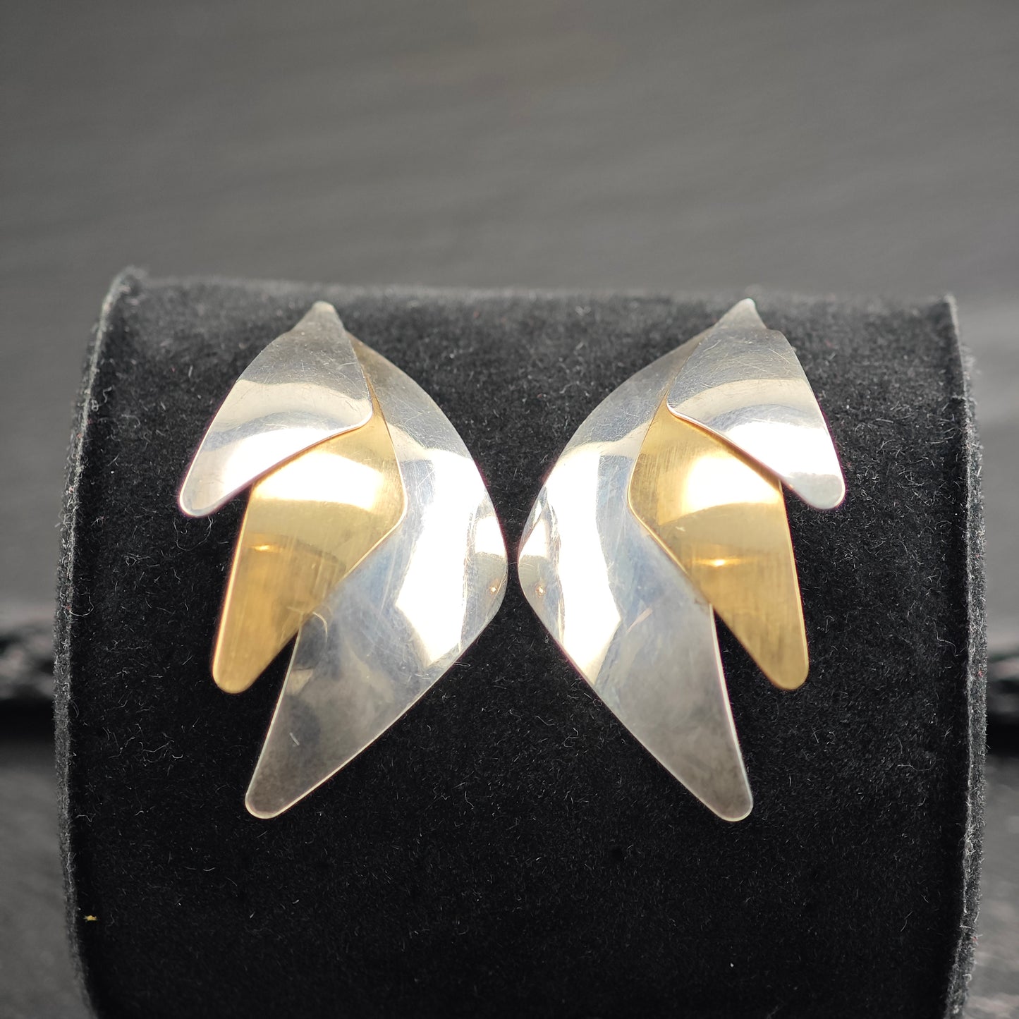 Vintage Artist-Made Sterling Silver Stud Earrings ER3067
