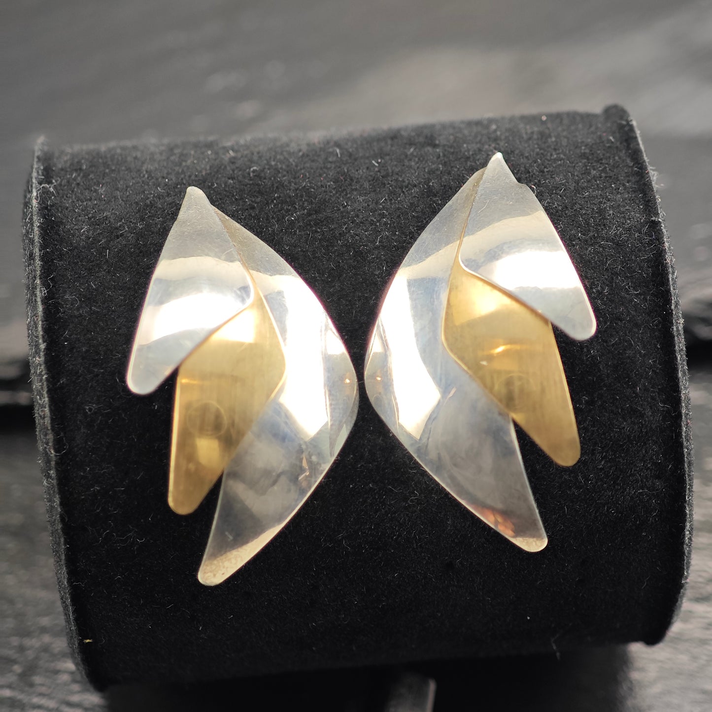 Vintage Artist-Made Sterling Silver Stud Earrings ER3067