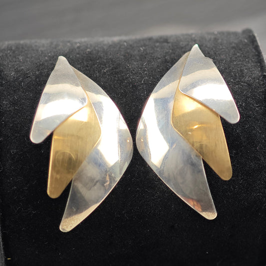 Vintage Artist-Made Sterling Silver Stud Earrings ER3067