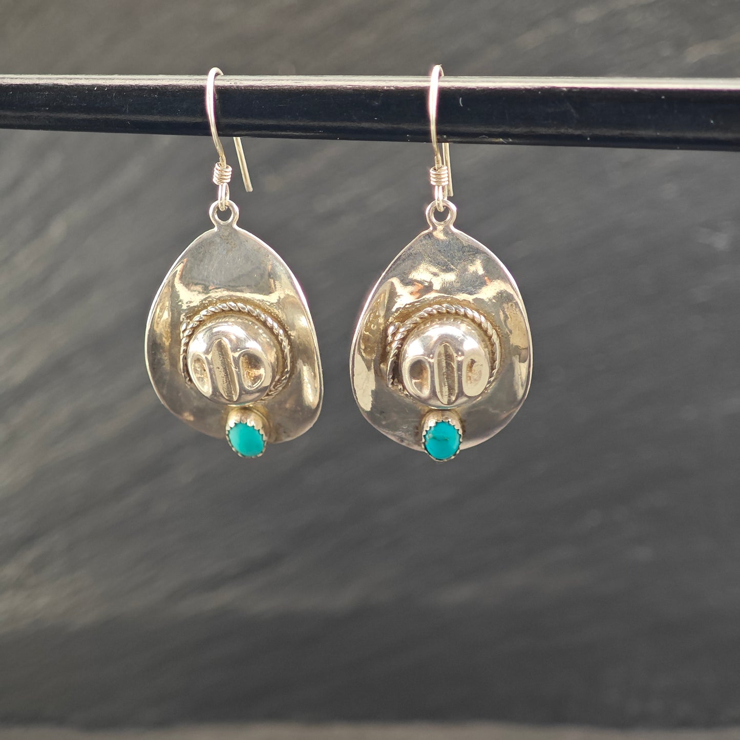 DTR Cowboy Hat, Sterling Silver Hook/Dangle Earrings ER3067