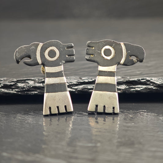 Los Castillo's Taxco Sterling Silver Screw Back Earrings ER3078