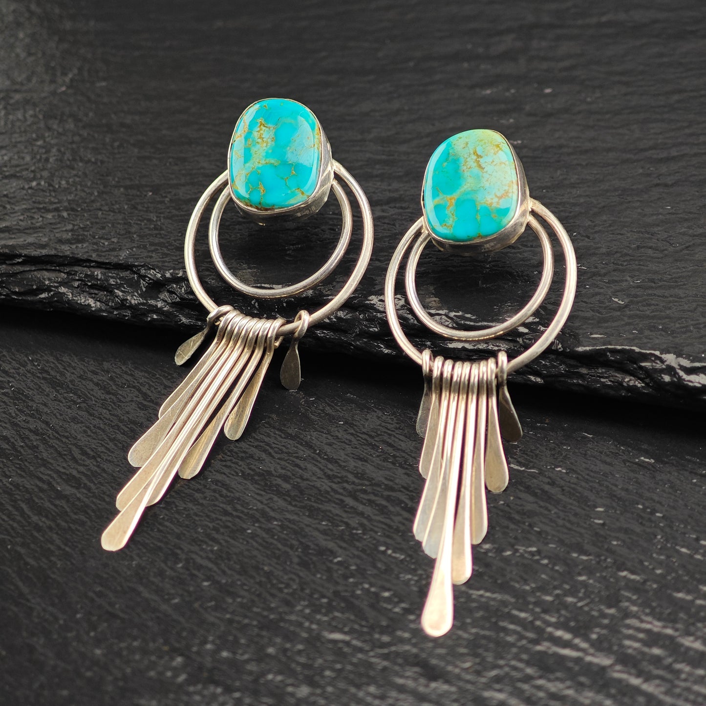 Vintage Navajo Turquoise Sterling Silver Stud Earrings ER3081