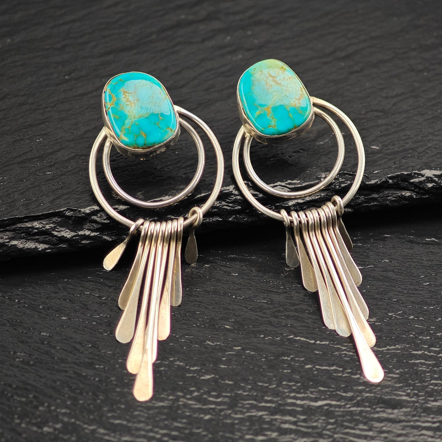 Vintage Navajo Turquoise Sterling Silver Stud Earrings ER3081
