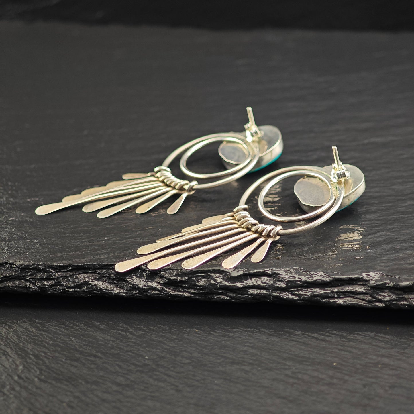 Vintage Navajo Turquoise Sterling Silver Stud Earrings ER3081