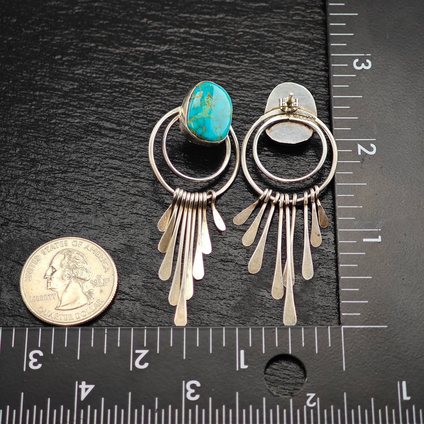 Vintage Navajo Turquoise Sterling Silver Stud Earrings ER3081