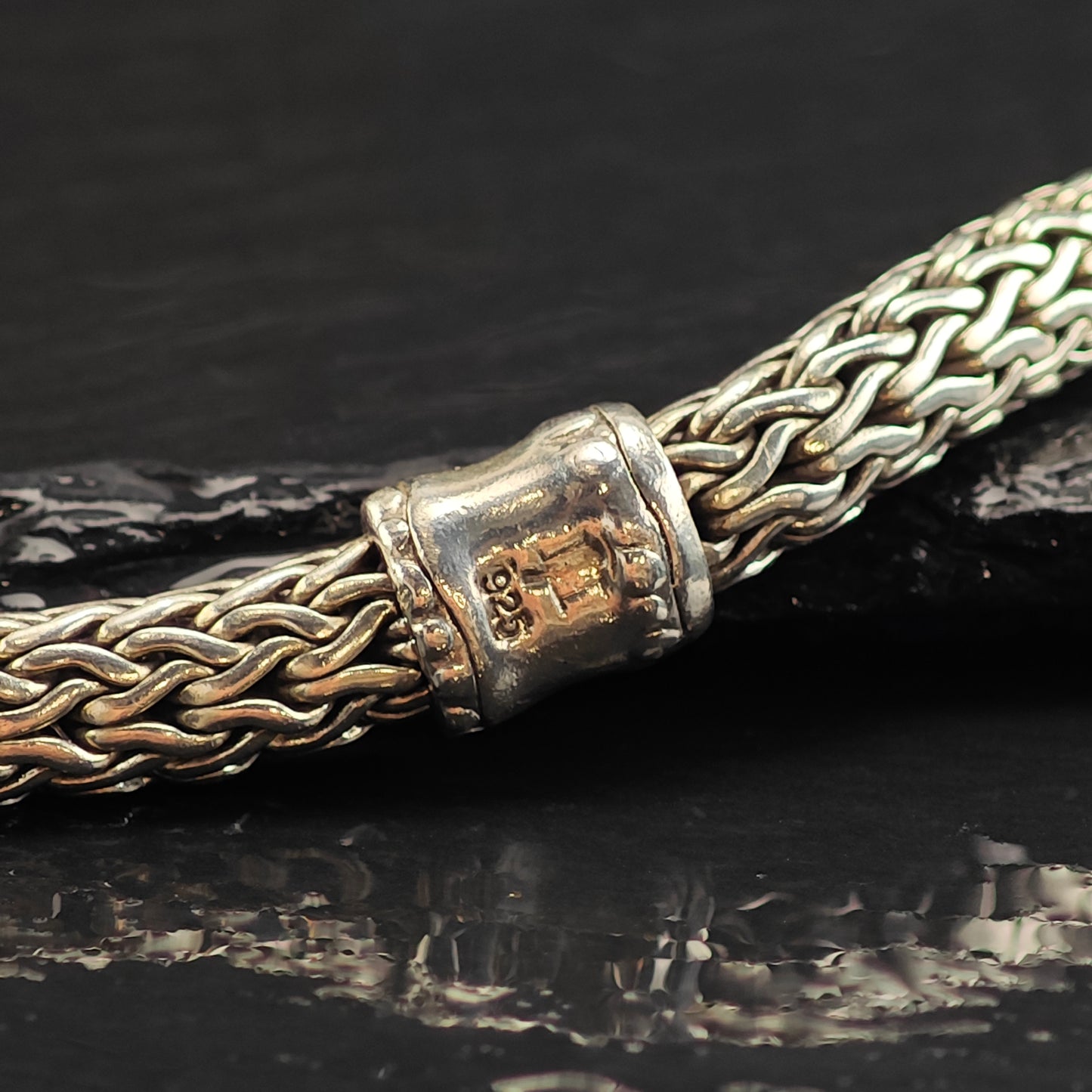 7.5mm John Hardy Woven Chain Sterling Silver Bracelet 6 1/2" BR3053
