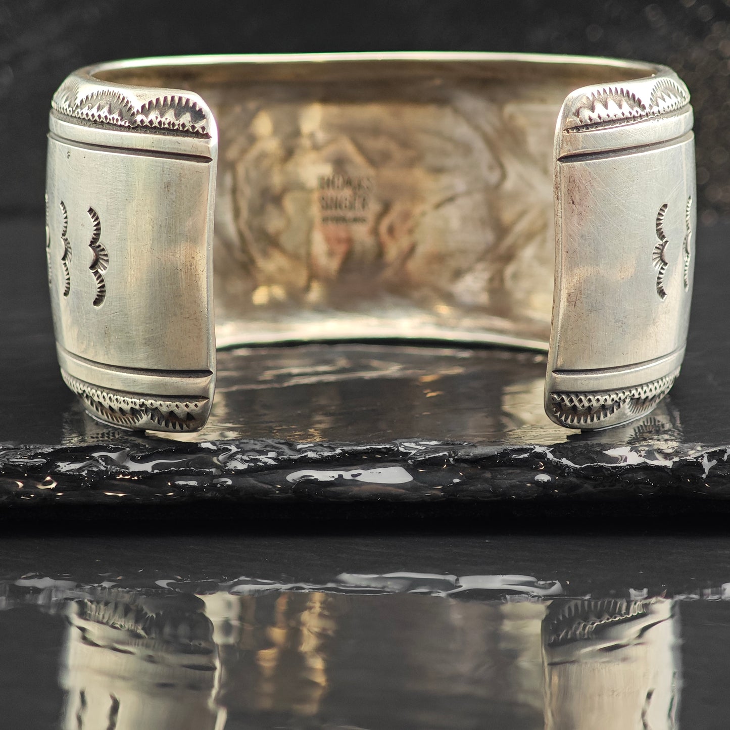 Vintage Thomas Singer Large Bear Sandcast Sterling Silver Cuff Bracelet 6 1/2" BR3058