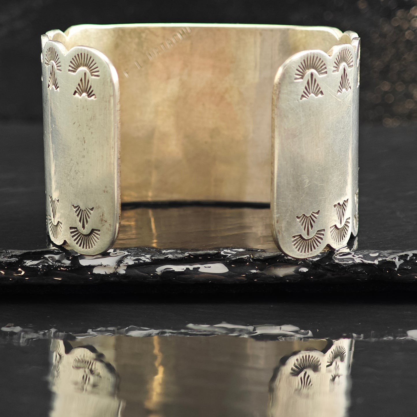 Vintage Fred Natachu Zuni Inay Sterling Silver Cuff Bracelet 6" BR3059
