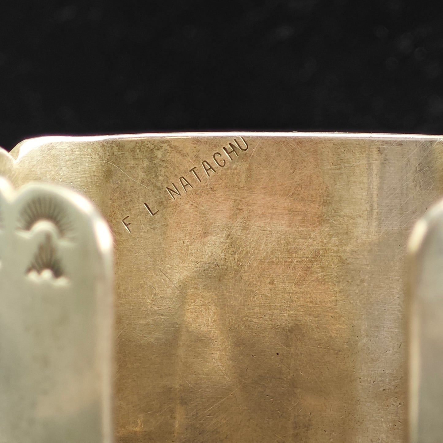 Vintage Fred Natachu Zuni Inay Sterling Silver Cuff Bracelet 6" BR3059