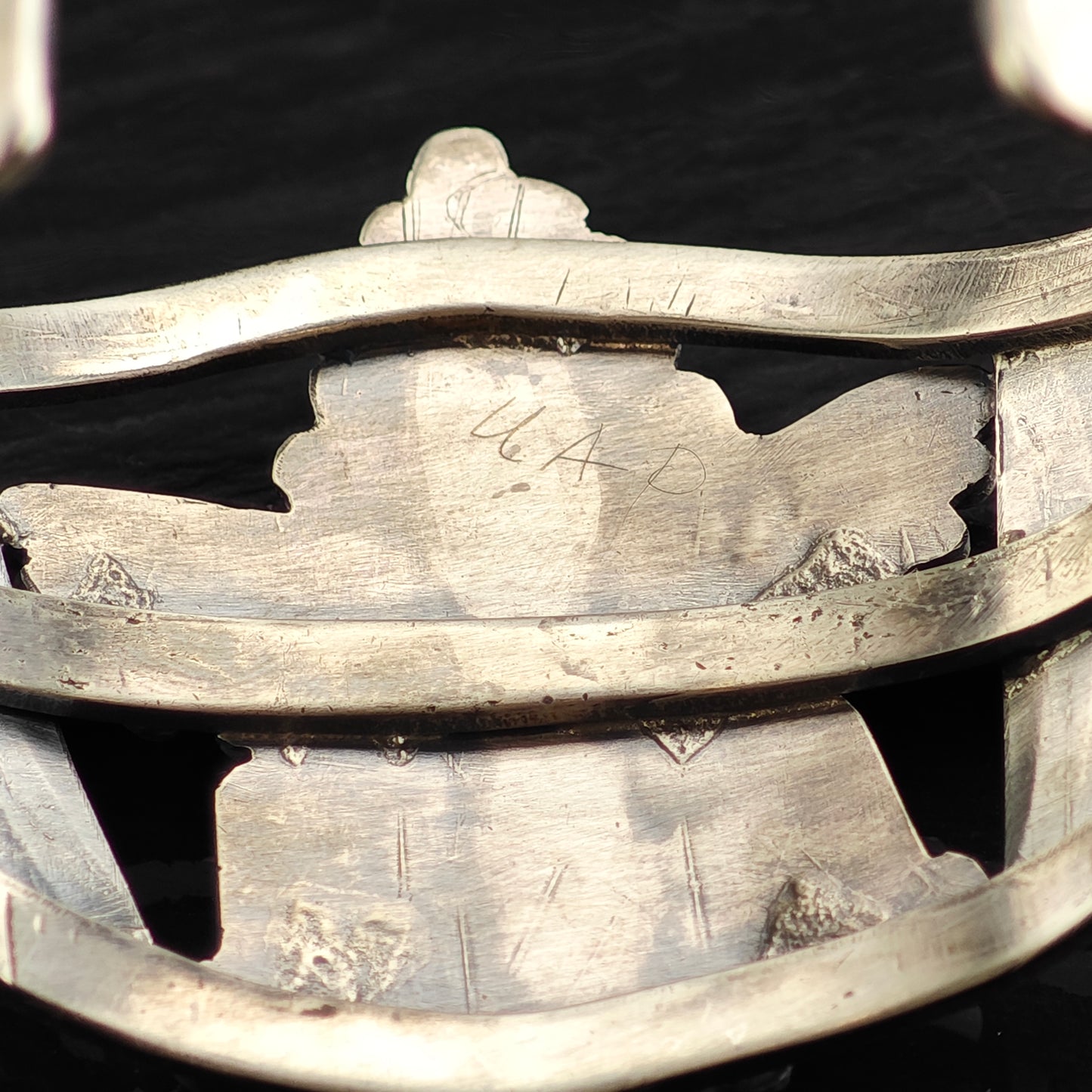 Historic UAP Multistone Zuni Kachina Inlay Sterling SIlver Cuff Bracelet 6 1/2" BR3064