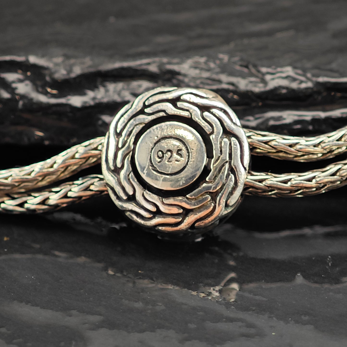 Vintage John Hardy Adjustable Line Sterling Silver Bracelet 10" max BR3068
