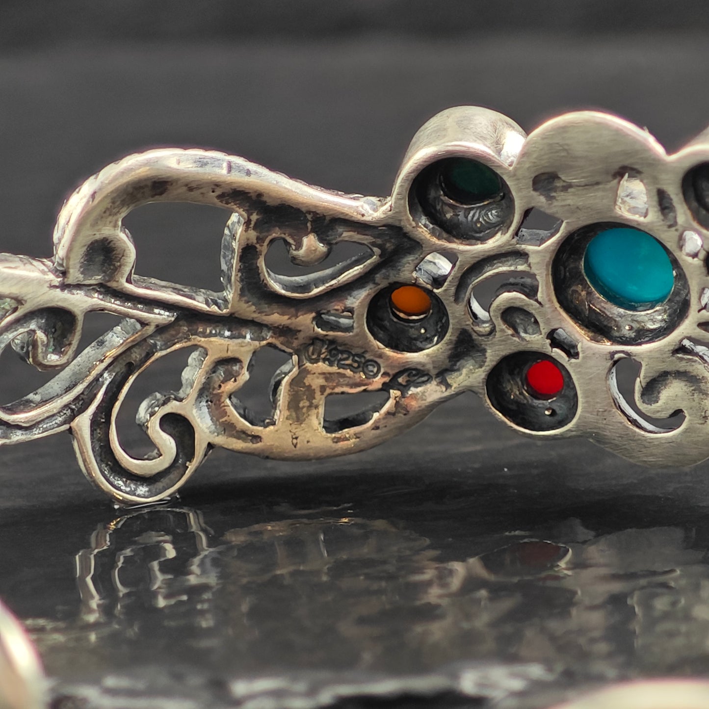 Vintage Carolyn Pollack Swirl Sterling Silver Cuff Bracelet 6 1/4" BR3076