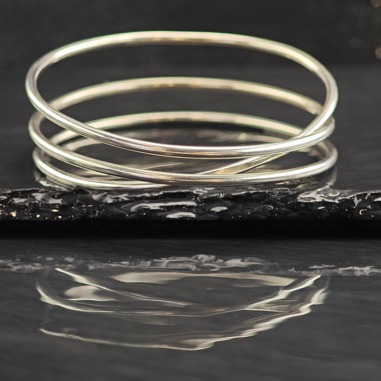 Trio Tension Bangle Sterling Silver Bangle Bracelet 7 1/2" BR3082