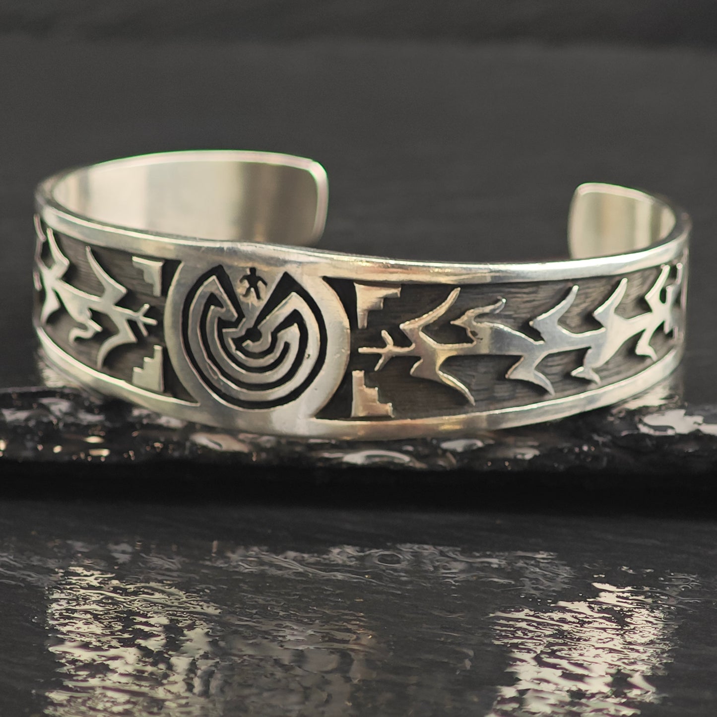 Vintage Hopi Sterling Silver Cuff Bracelet 6 3/4" BR3086