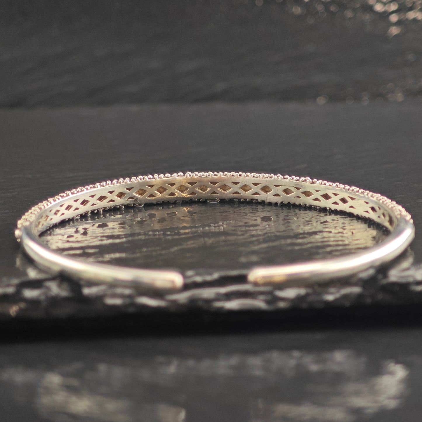 Vintage Michael Dawkins Granulated Sterling Silver Cuff Bracelet 7" BR3088