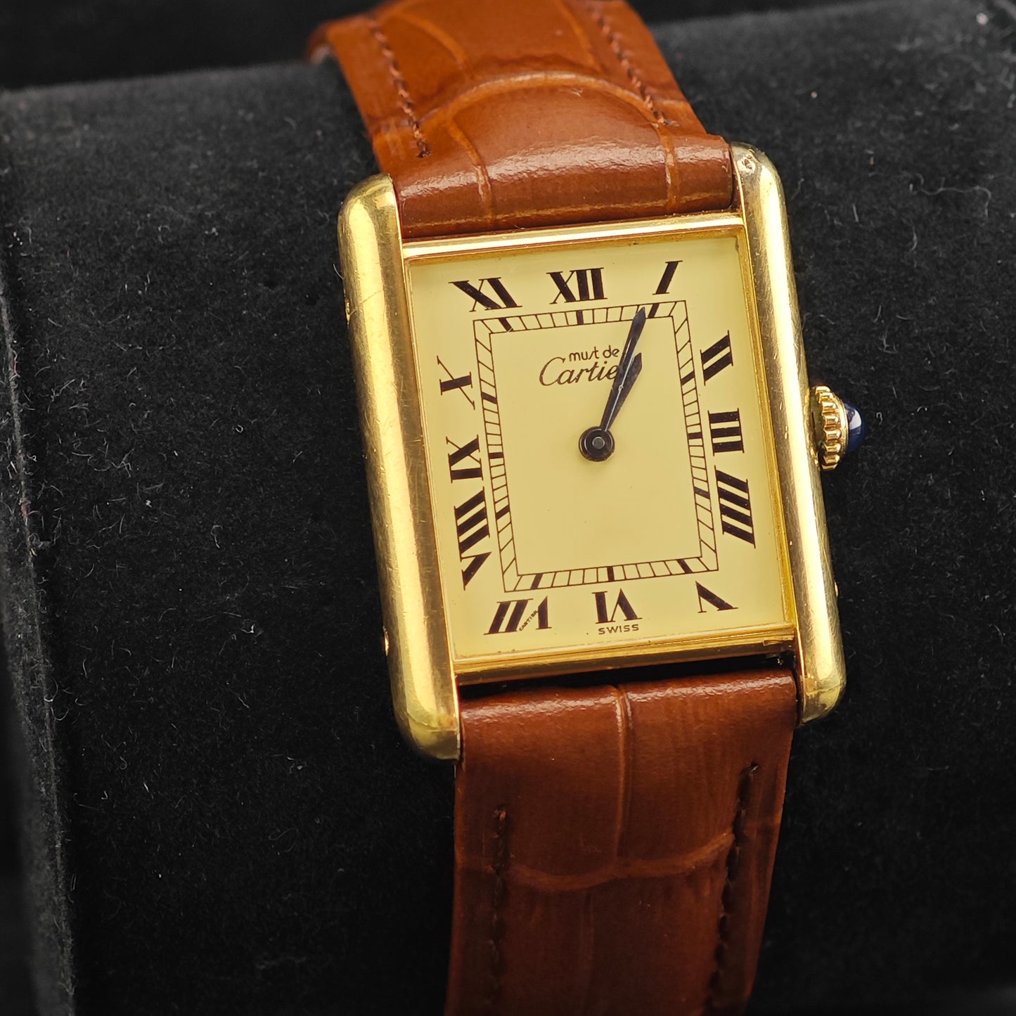 Vintage Must de Cartier 18k Gold Vermeil Manual Wind Watch 24mm MISC0368