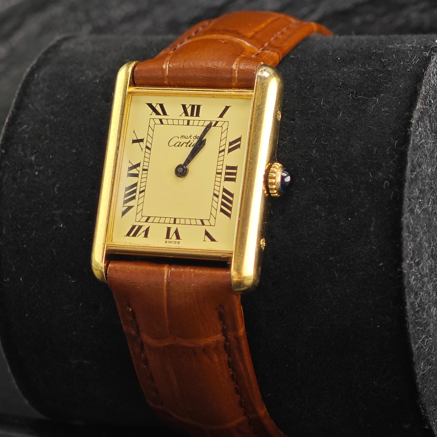 Vintage Must de Cartier 18k Gold Vermeil Manual Wind Watch 24mm MISC0368