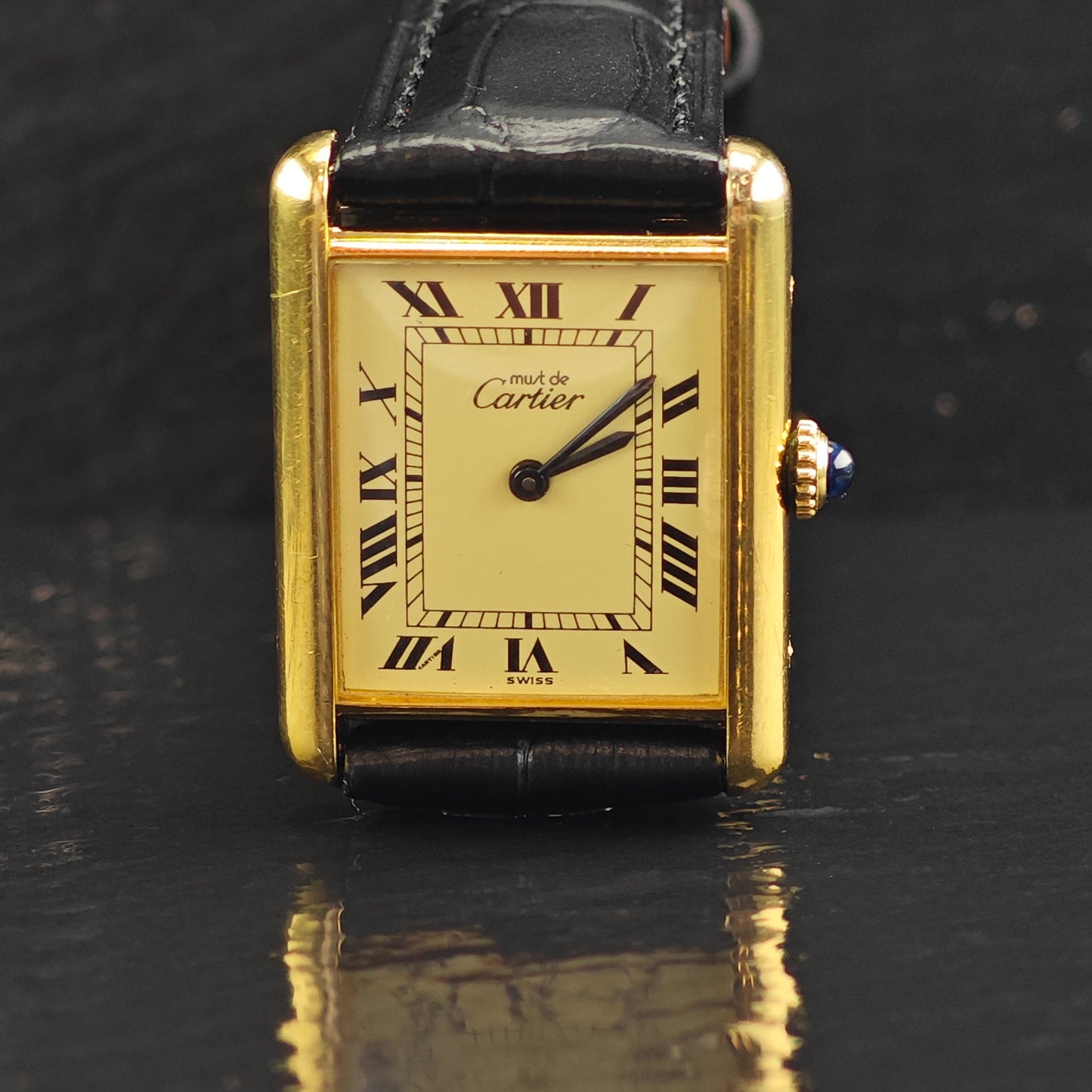 Vintage Must de Cartier 18k Gold Vermeil Manual Wind Watch 24mm MISC0368
