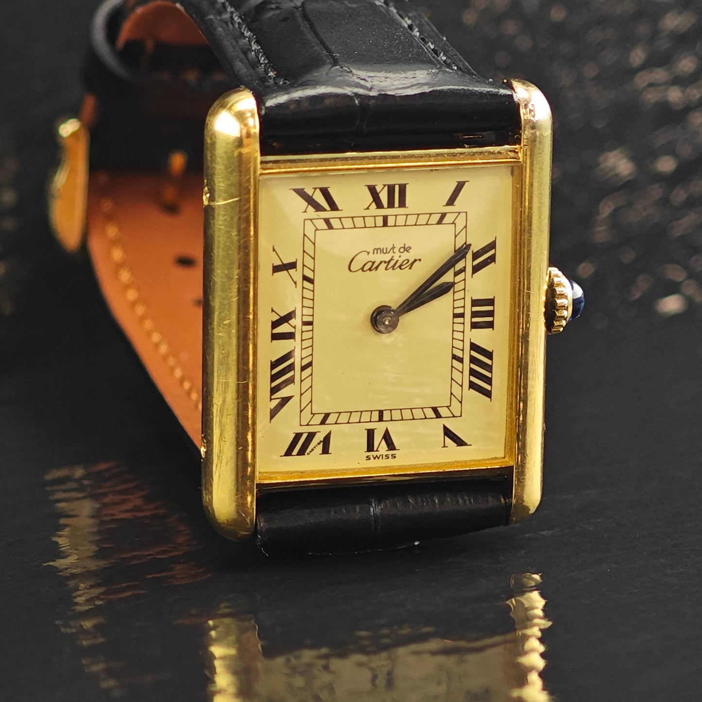 Vintage Must de Cartier 18k Gold Vermeil Manual Wind Watch 24mm MISC0368