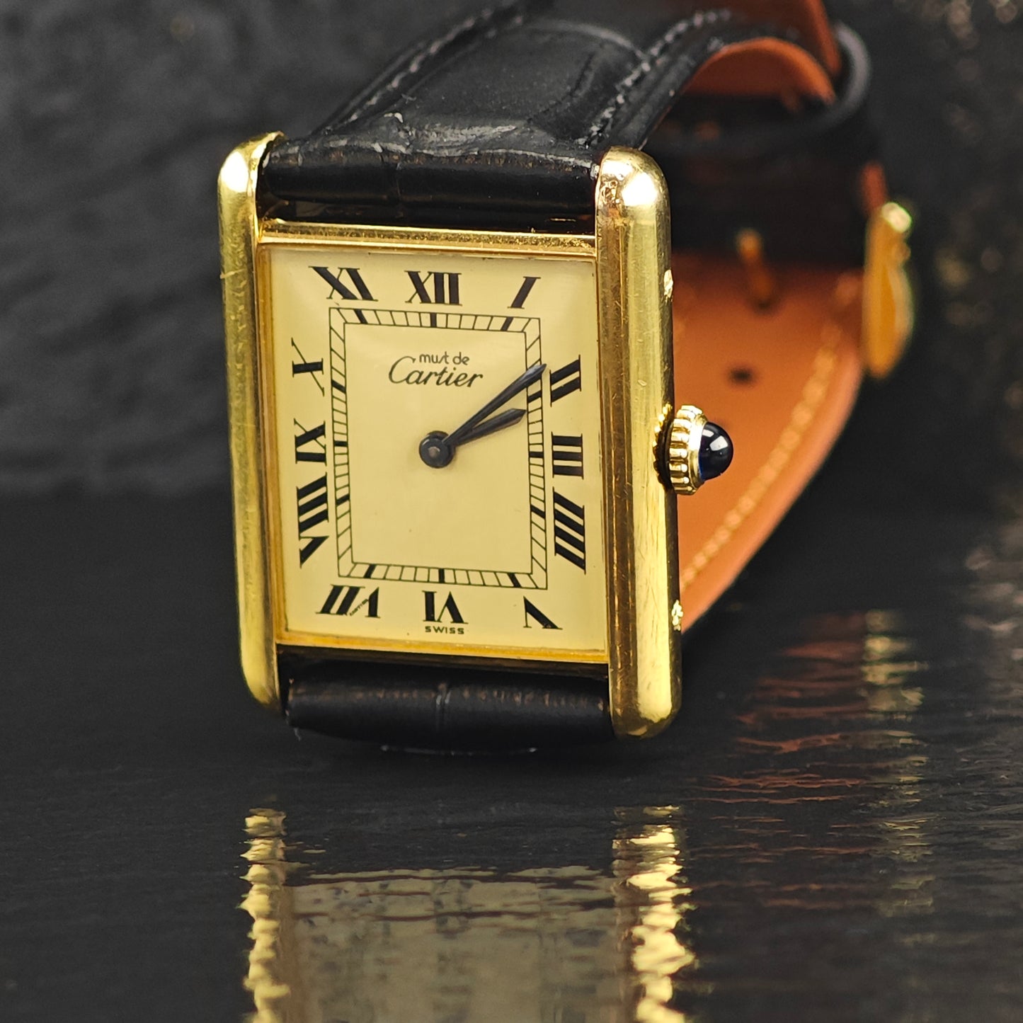 Vintage Must de Cartier 18k Gold Vermeil Manual Wind Watch 24mm MISC0368