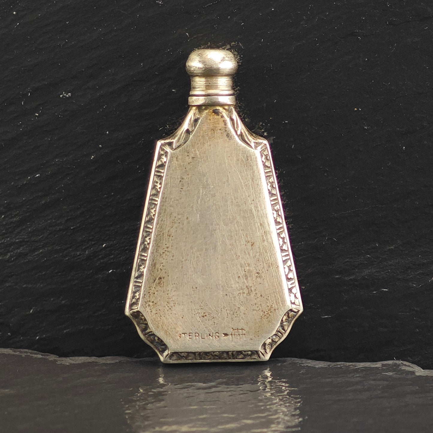 Art Deco Sterling Silver Poison Flask B2178