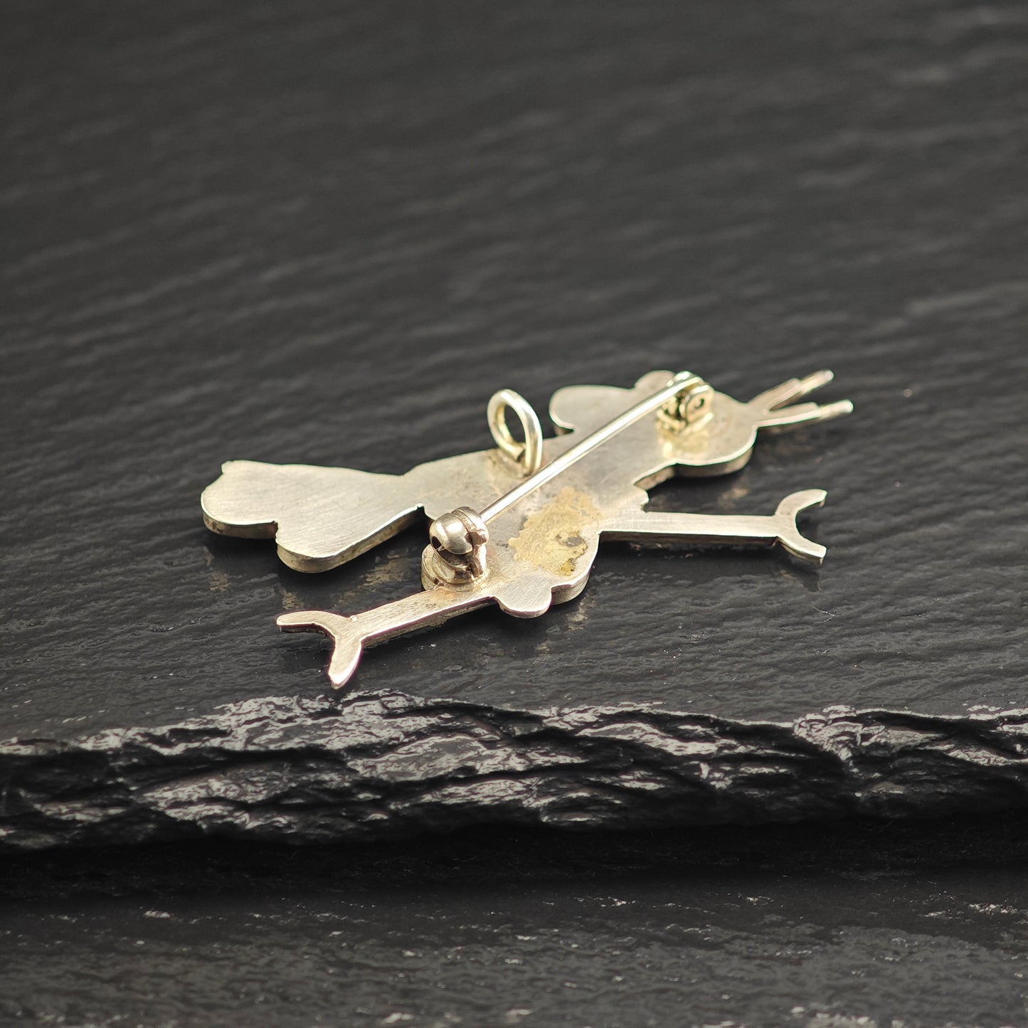 Zuni Road Runner Inlay Brooch Pendant B2179