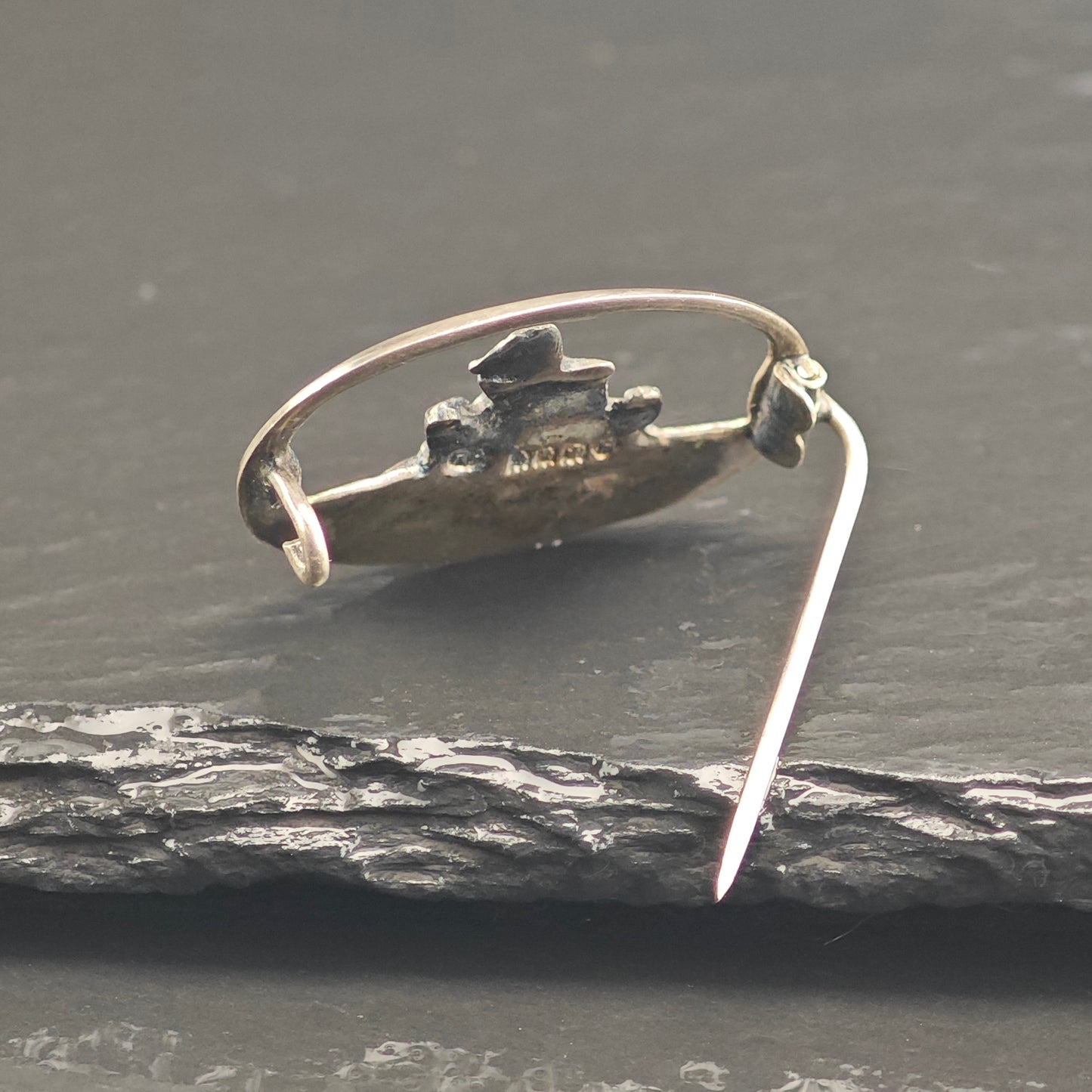Antique 1921 Irish Viking Boat Sterling Silver Brooch B21800