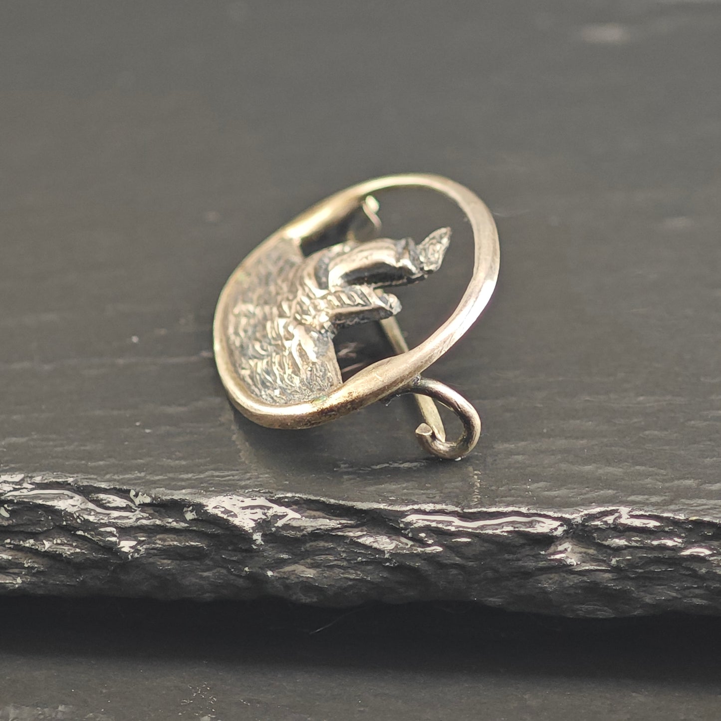 Antique 1921 Irish Viking Boat Sterling Silver Brooch B21800