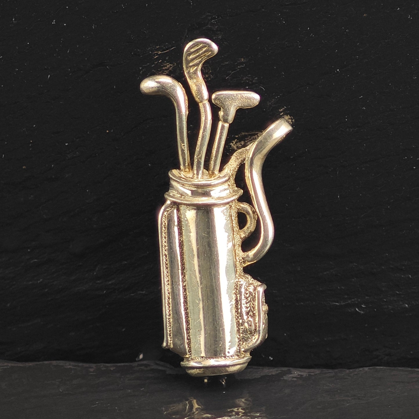 Golf Clubs and Bag Sterling Silver Brooch Pendant B2181