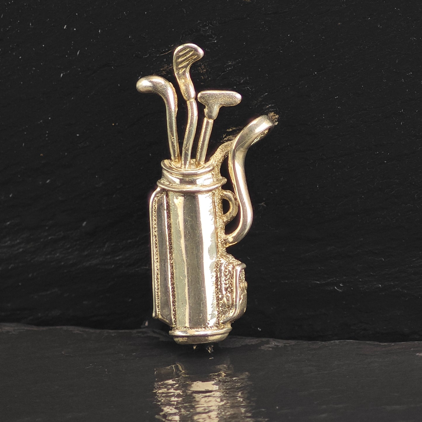 Golf Clubs and Bag Sterling Silver Brooch Pendant B2181