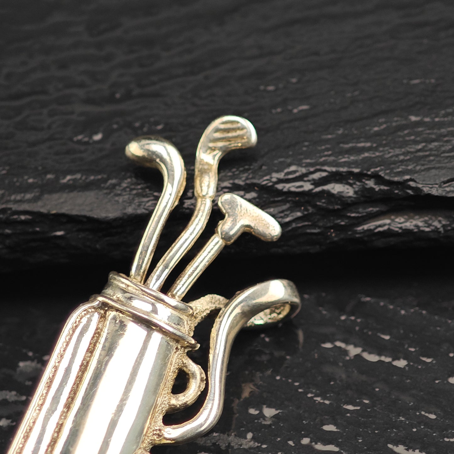 Golf Clubs and Bag Sterling Silver Brooch Pendant B2181