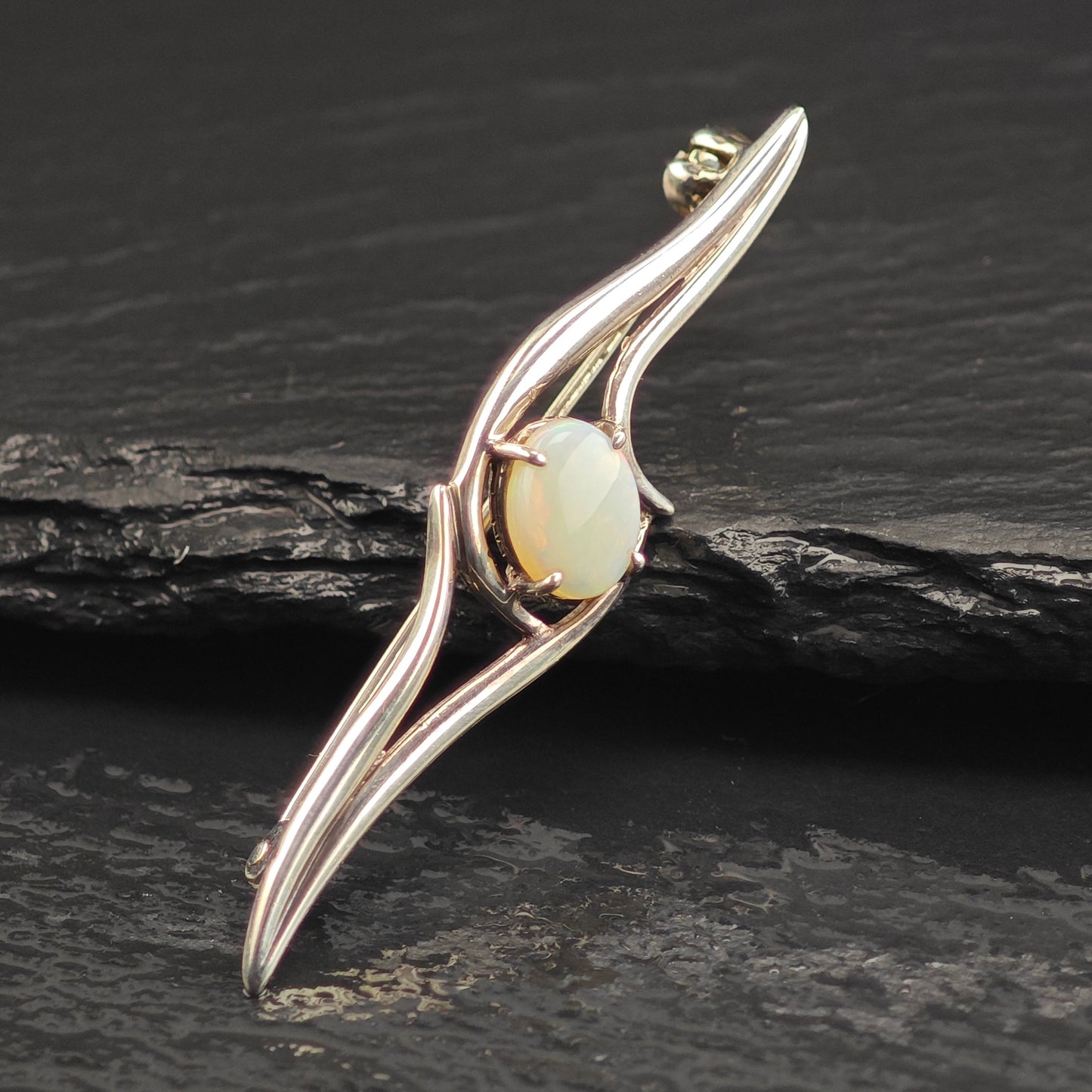 Natural Opal Sterling Silver Brooch B2183