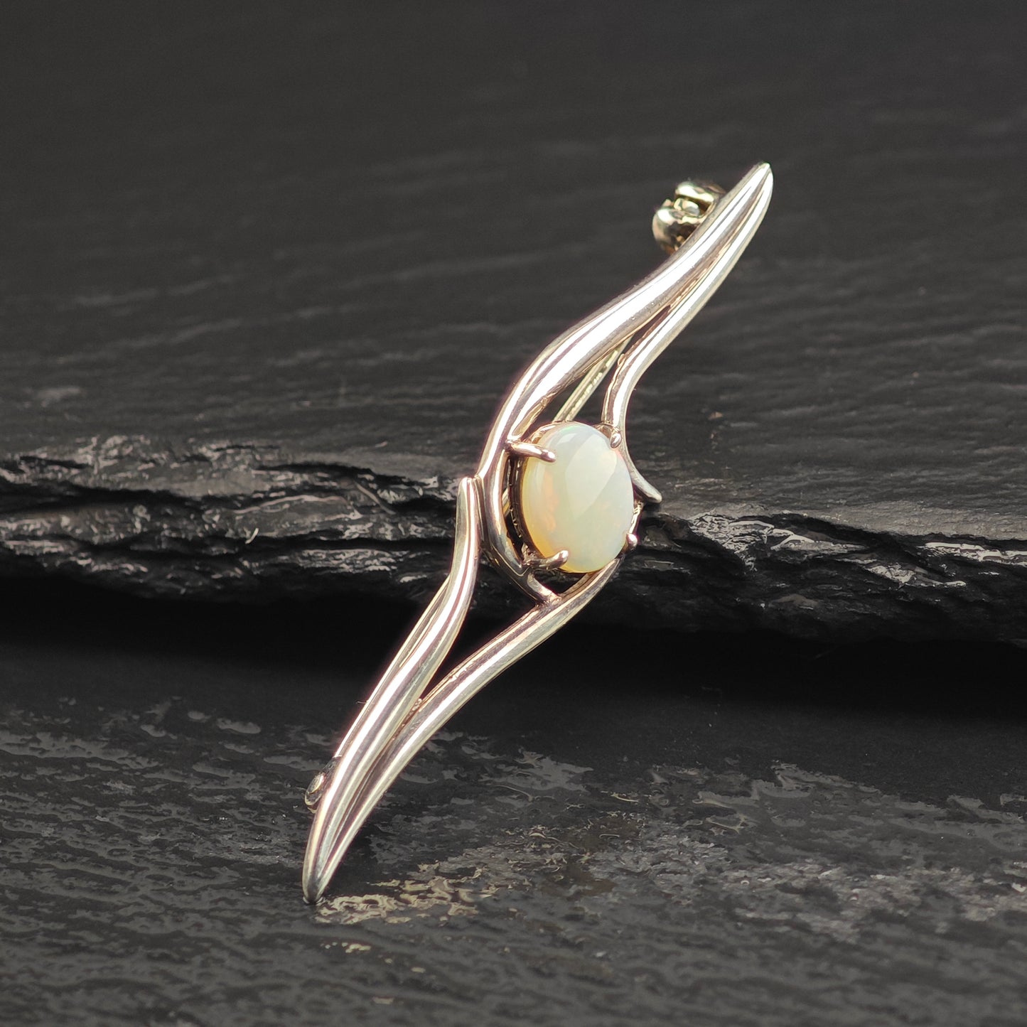 Natural Opal Sterling Silver Brooch B2183