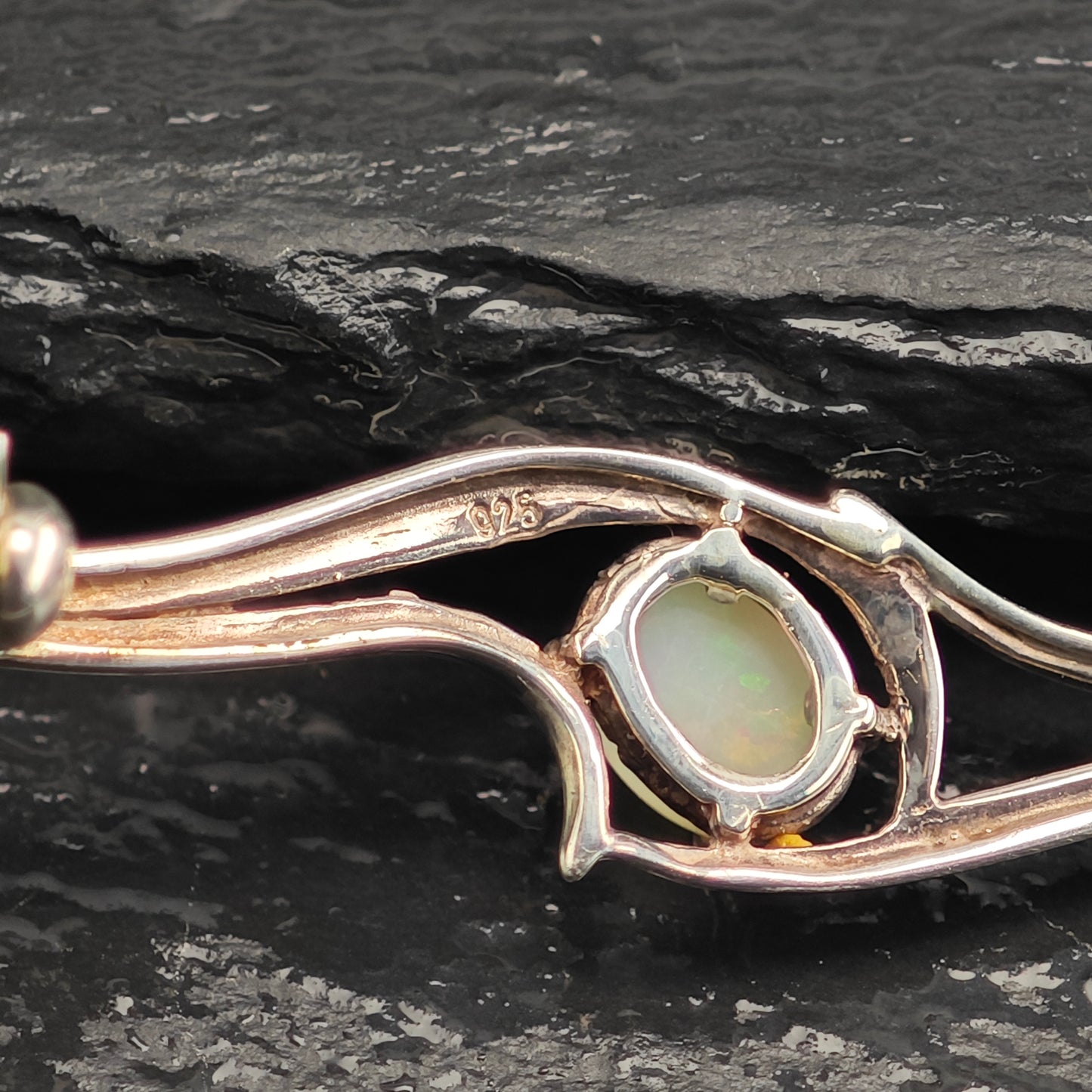 Natural Opal Sterling Silver Brooch B2183