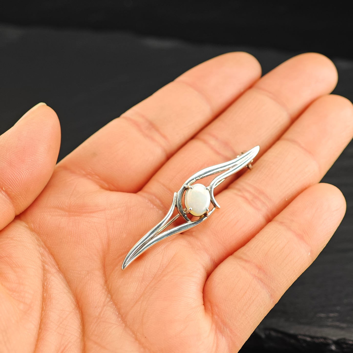 Natural Opal Sterling Silver Brooch B2183