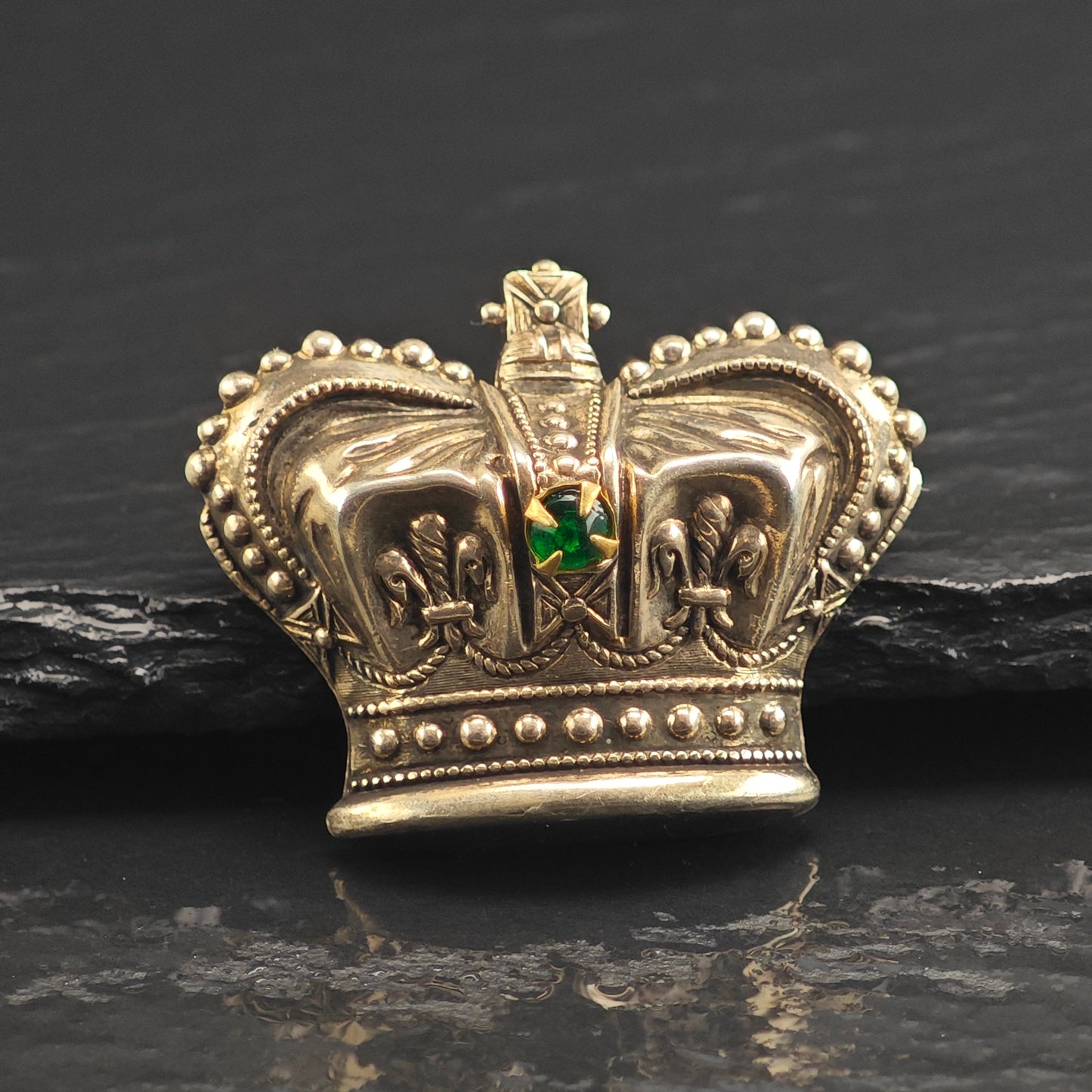 1950's Gold Plated Crown Sterling Silver Brooch B2184